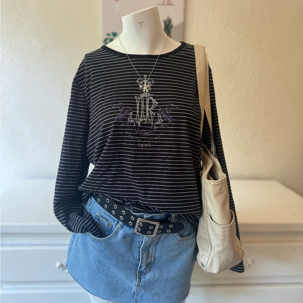 Y2K Ralph Lauren  Striped baby tee